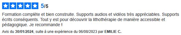 Lithothérapie formation en ligne avis et témoignages