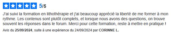 Lithothérapie formation en ligne avis et témoignages