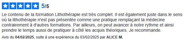 Formation en ligne Lithothérapie avis et témoignages