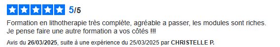 Lithothérapie formation certifiante en ligne avis et témoignages