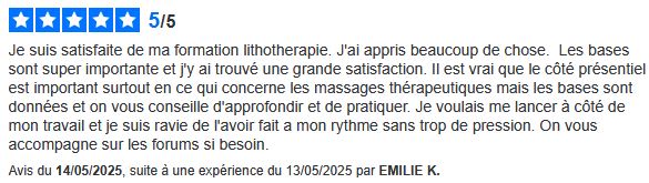 Lithothérapie formation en ligne avis et témoignages