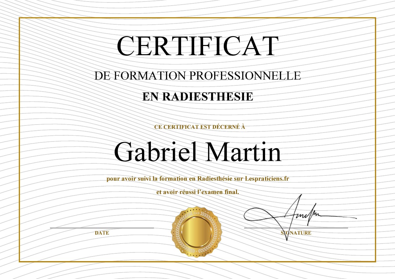 Certification en ligne en radiesthésie