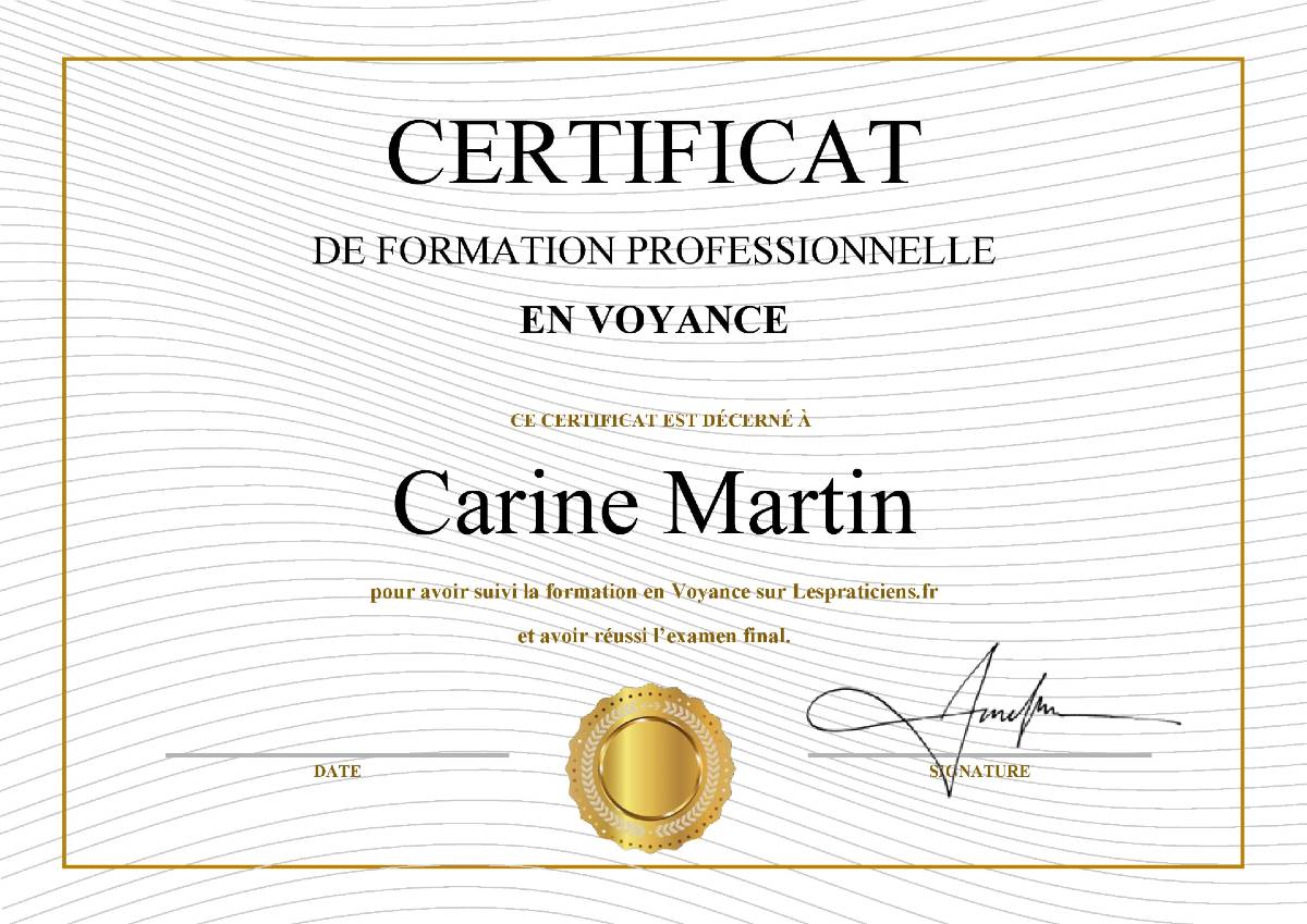 Formation en ligne certifiante en Voyance, certification en voyance