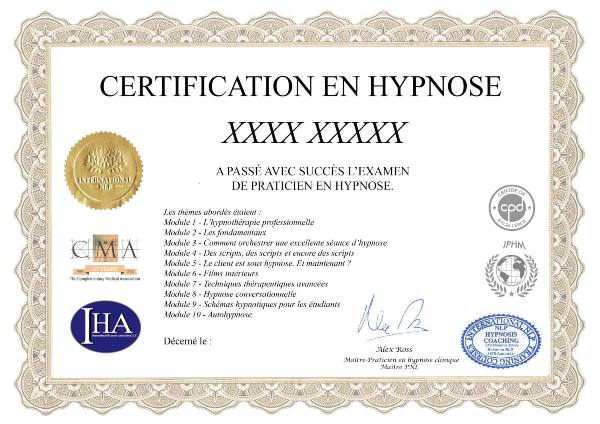 Formation en ligne certifiante en Hypnose, certification en hypnose