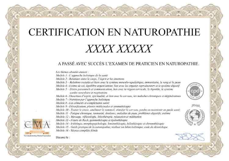 certification en ligne de naturopathe - praticien/ne en naturopathie