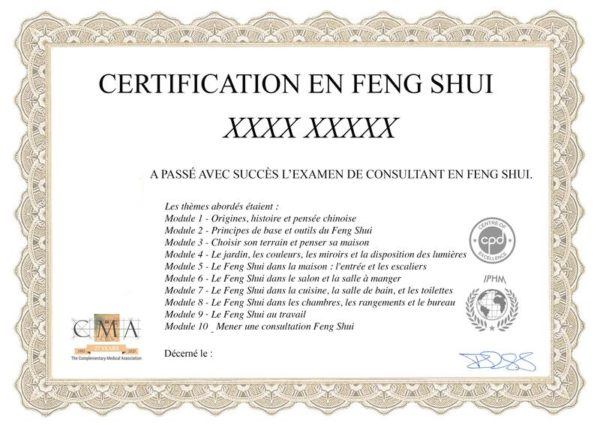formation en ligne de Consultant en Feng Shui certification