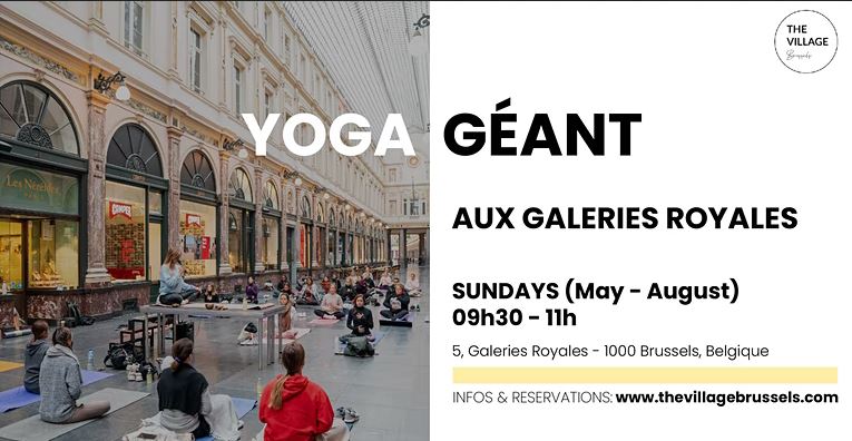 Yoga Géant – Galeries Royales Saint Hubert à Bruxelles